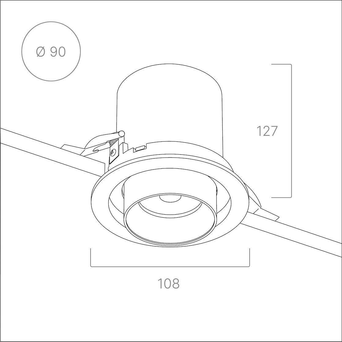 Светильник встраиваемый Lewitt 108С 25 Вт, 3000К, CRI 90, белый, 36°, Master Track — фото 2
